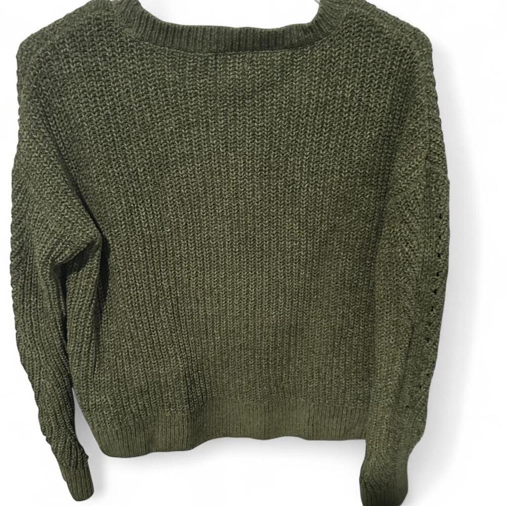 Green sweater with open knit - Picture 3 of 3